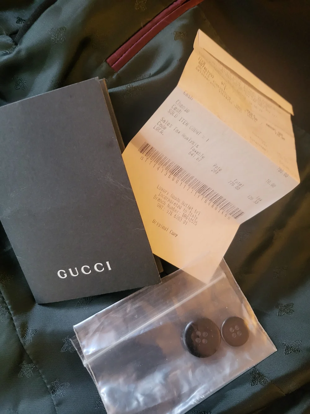 Gucci Black Lined Jacket with Panther Embroidery